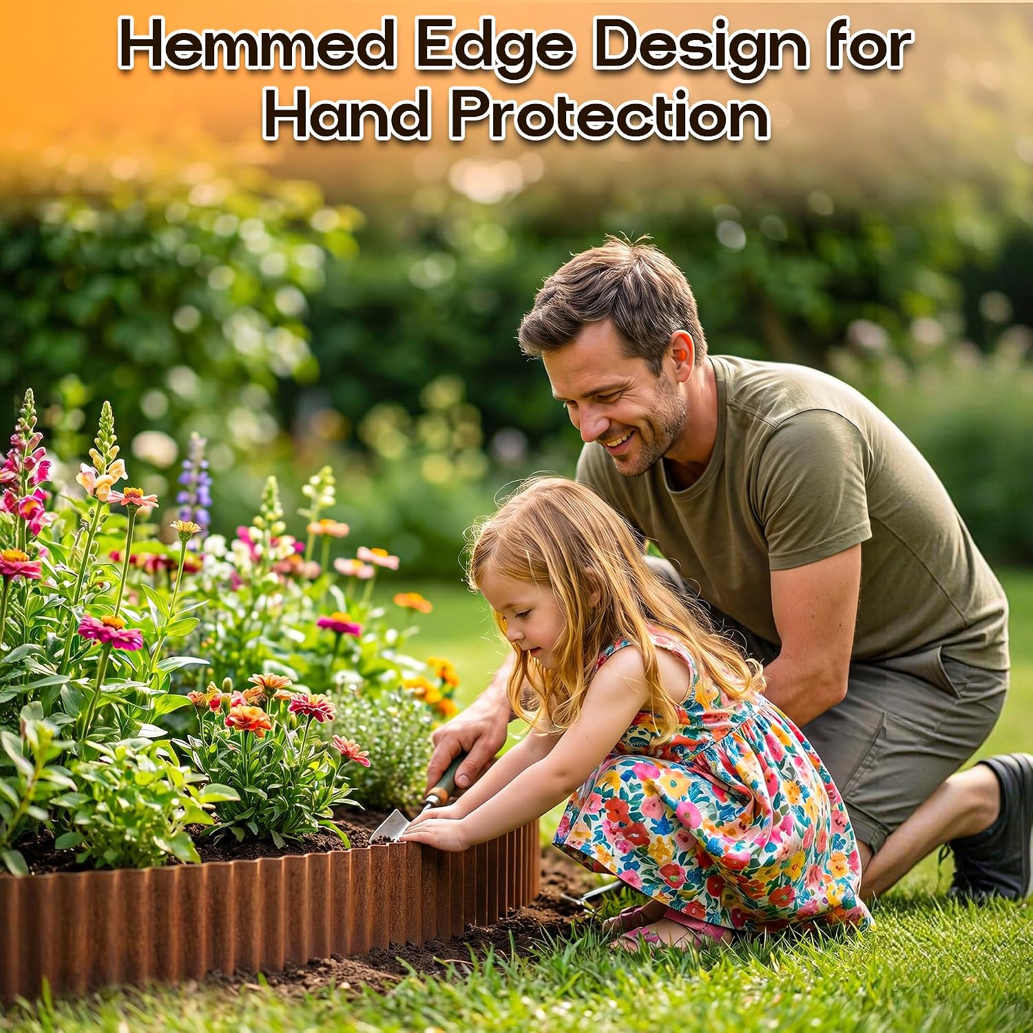 MTART Metal Garden Edging for Landscaping, Sturdy Corrugated Edging Border for DIY Flower Bed, Lawn and Landscape