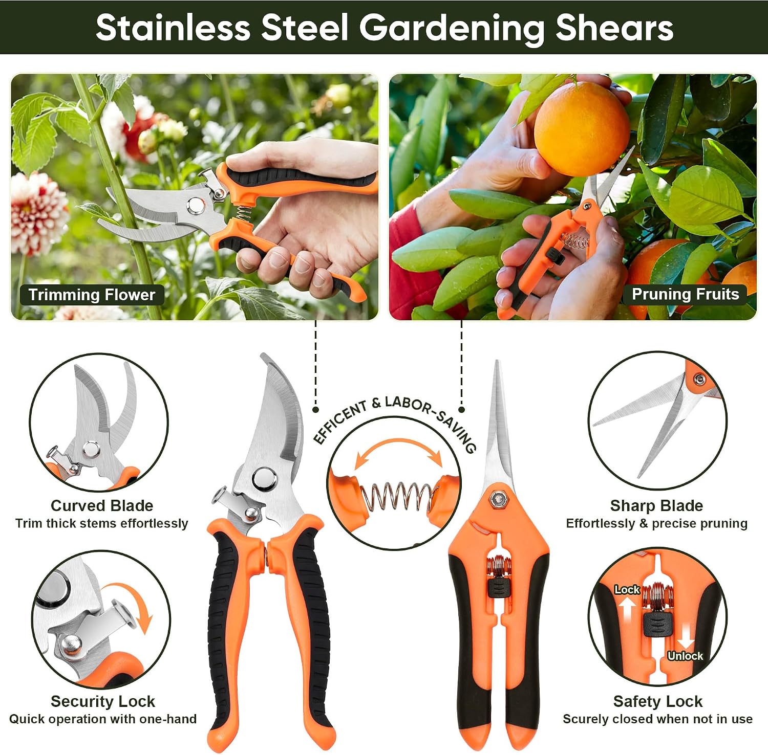 Joyfair Gardening Tools, 12 Pcs Garden Tool Set for Planting & Weeding | 1.4MM Thick Premium Steel, Less Prone to