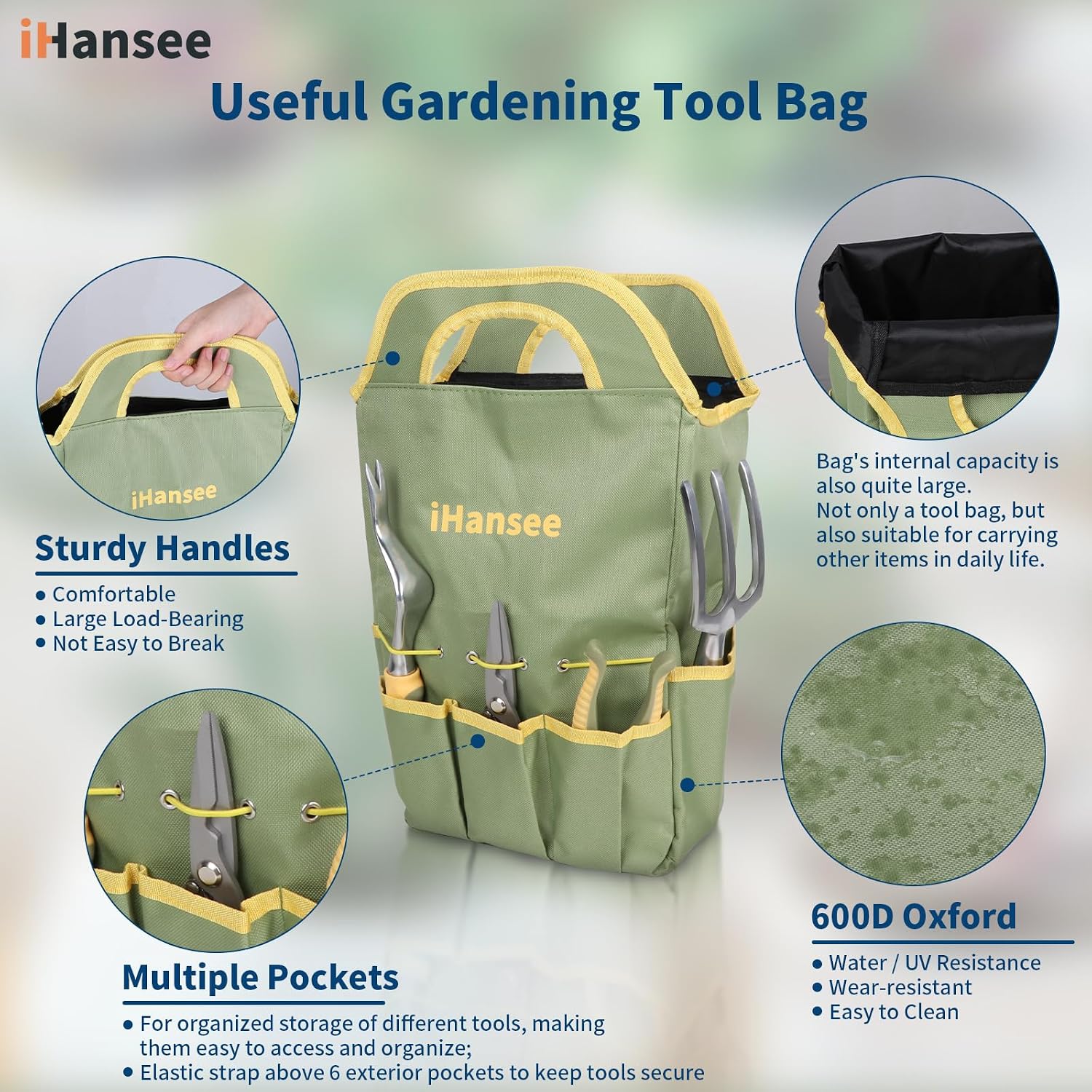 Green Garden Tools Set 12-Piece, Gardening Gifts for Women Men | Aluminum Gardening Hand Tools with Non-Slip Ergonomic