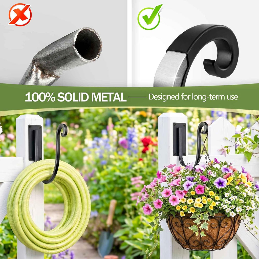 Garden Hose Holder Outside: 2 Pack Wall Mount Water Hose Holder - Heavy Duty Garden Water Hose Hanger for Outside Hose