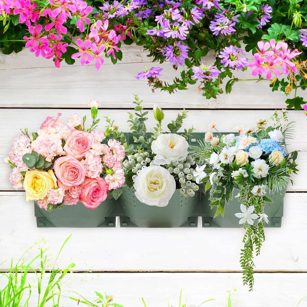 Yardwe Vertical Garden Wall Planter Stackable Plant Pot Wall Mounted Hanging Flower Pot for Balcony Garden Home Office