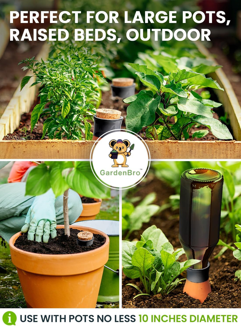 4pc Ollas Terracotta Watering Pots Large 14 Oz Self Watering Planter Insert | Olla Watering System For 1-week Easy To