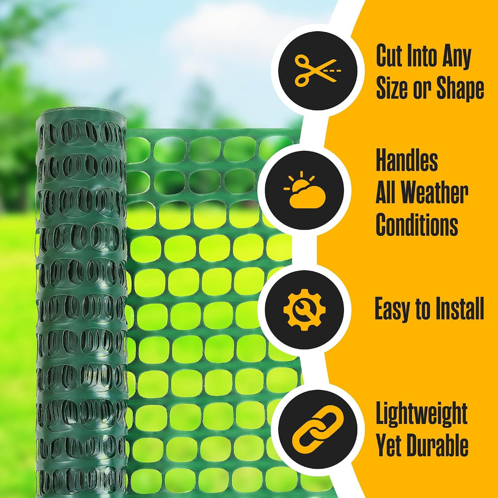 Fencing, Temporary Fence, Snow Fence, Chicken, 10.55 lb/roll, 4x100' Feet | Houseables Green Plastic Fencing, Deer