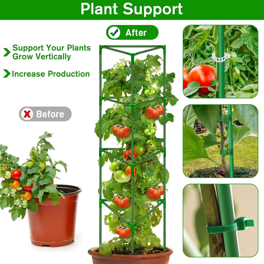 6 Pack Tomato Cages for Garden, Tomato Cage Trellis, Garden Cage Heavy Duty | Tomato Stake Support, Garden Stakes Plant