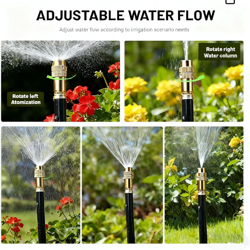 Drip Irrigation System，360° Bendable Drip Irrigation Kit Automatic Irrigation System for Garden, Adjustable Garden