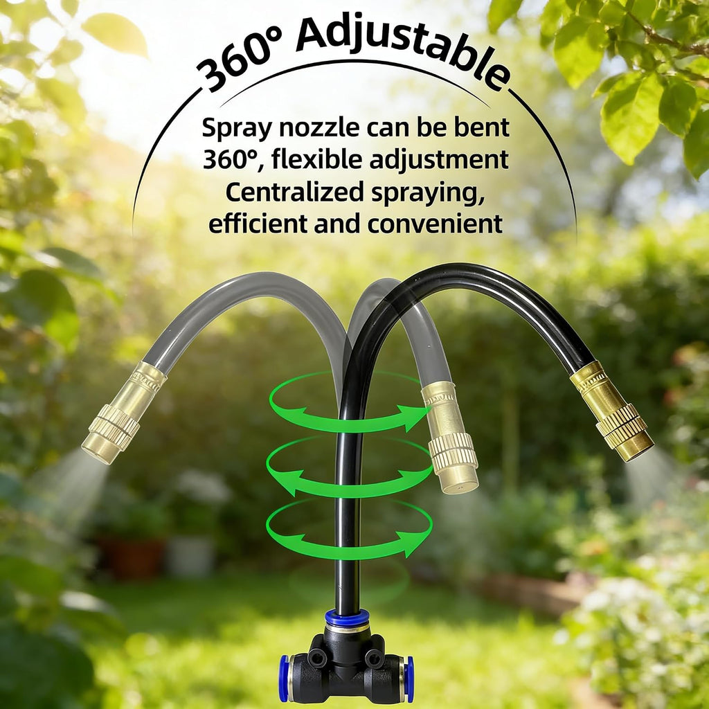 230FT Drip Irrigation Kit with 34 Emitters, 3 Spray Types, Watering System | Extra Long Garden Misting System, 3