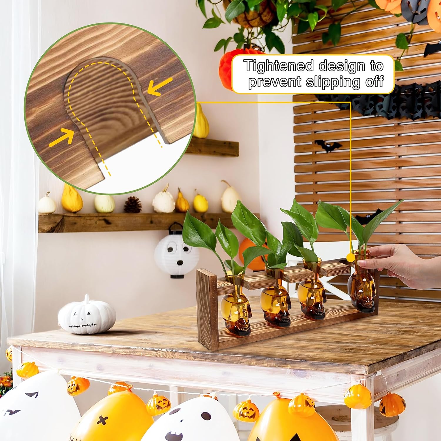 Plant Propagation Stations Halloween Skull Plant Terrarium Kit | Glass Vases Gift for Father Air Planter Home Office