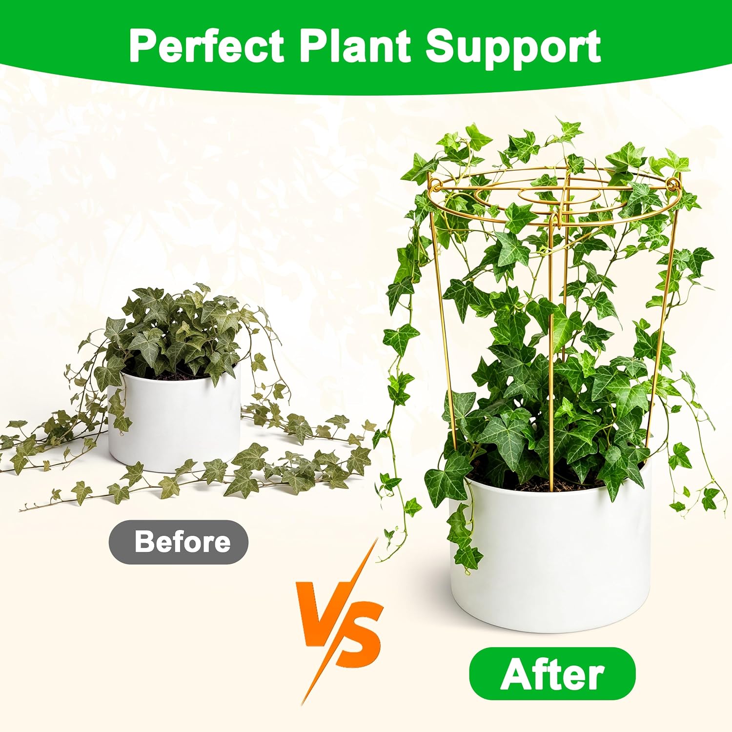 6 Pack Peony Cages and Supports, 12'' x 20'' Metal Removable Grid Flower Support Cage Set, 4-Leg Outdoor Plant Stake