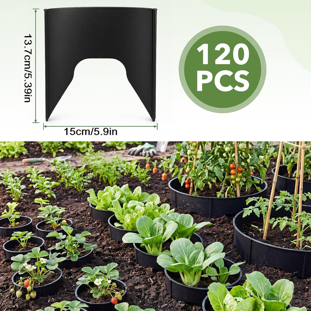 120 Pcs Adjustable Plant Rings for Outdoor Plants, Diameter Range 8.3-15.7in Interlocking Tree Planting Rings Grow