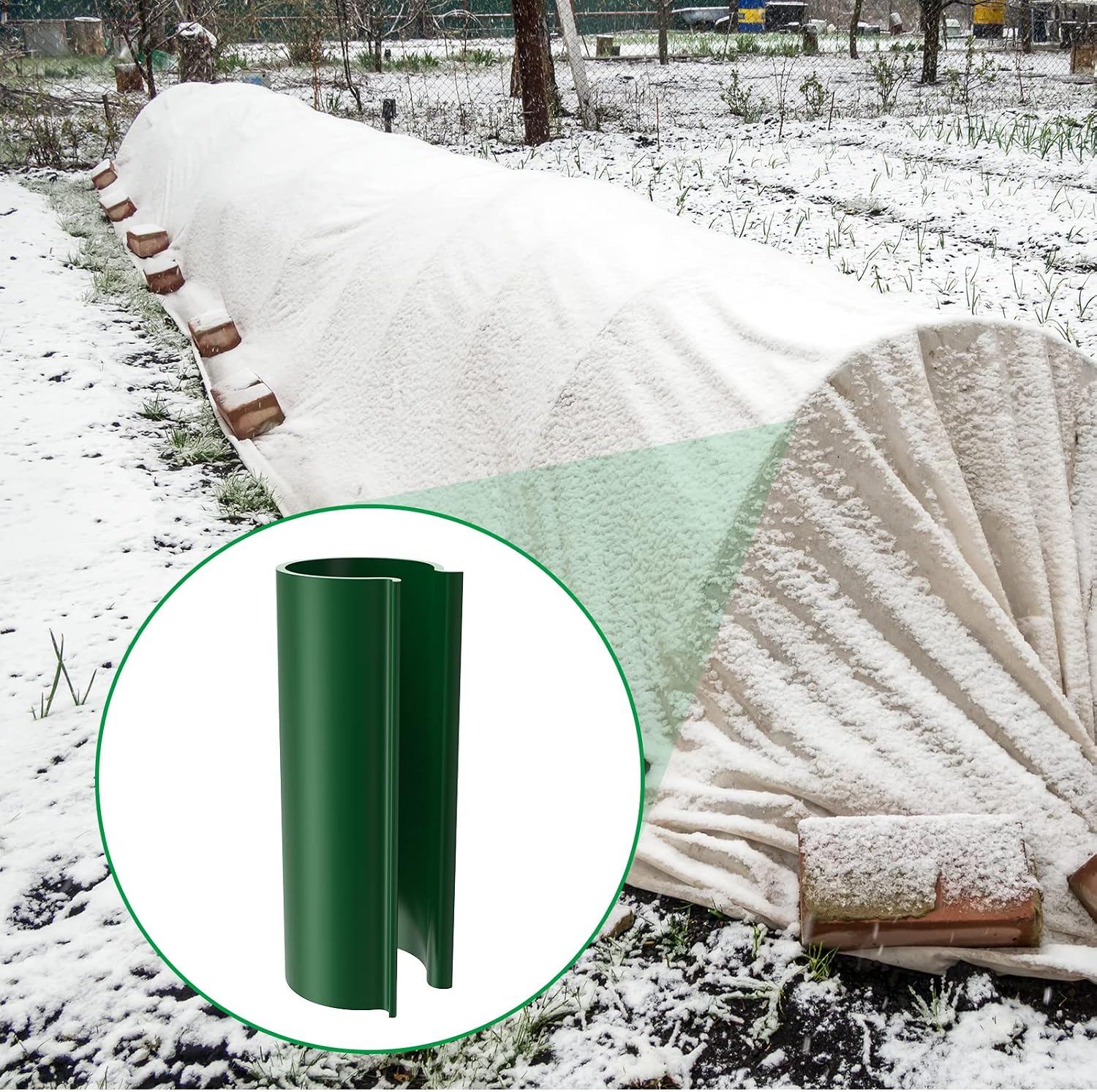 Jetec 128 Pieces PVC Pipe Clips Covers 2.4 Inches Long Greenhouse Clamps for Netting for Greenhouses Garden Shelters