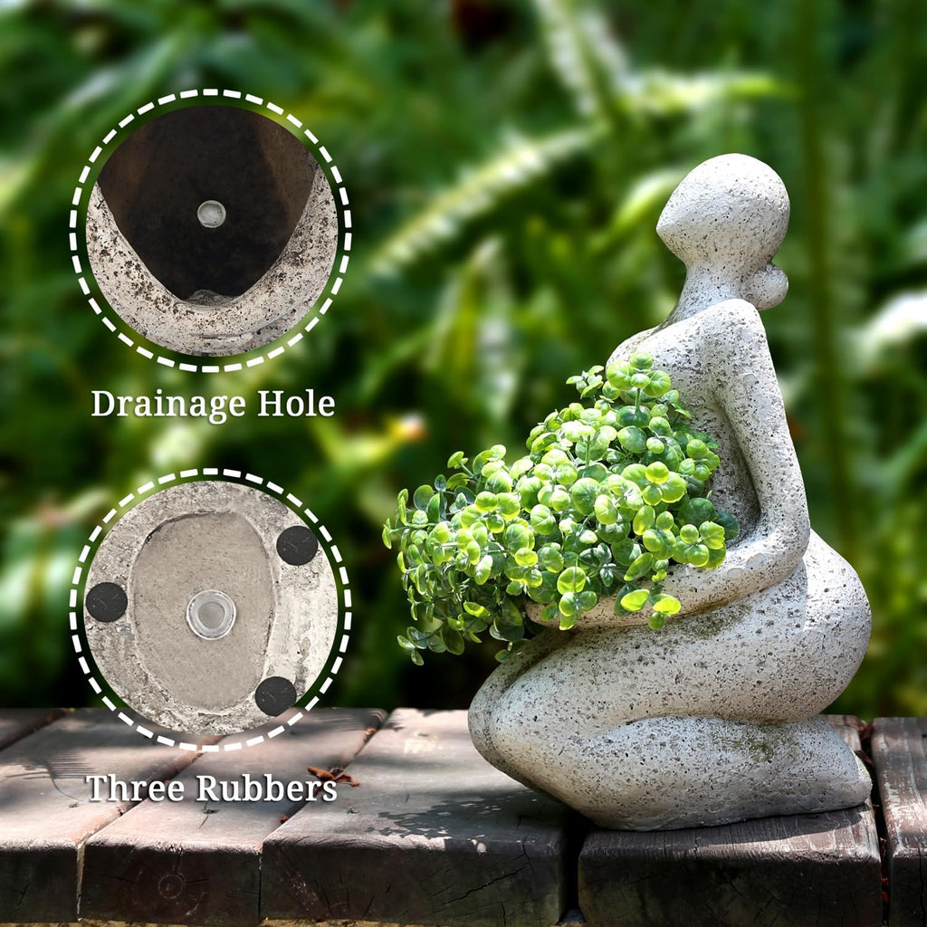 Face Planter Pot Head Planter for Outdoor Indoor Unique Garden Decor | Resin Unique Succulent Planters Flower Vase with