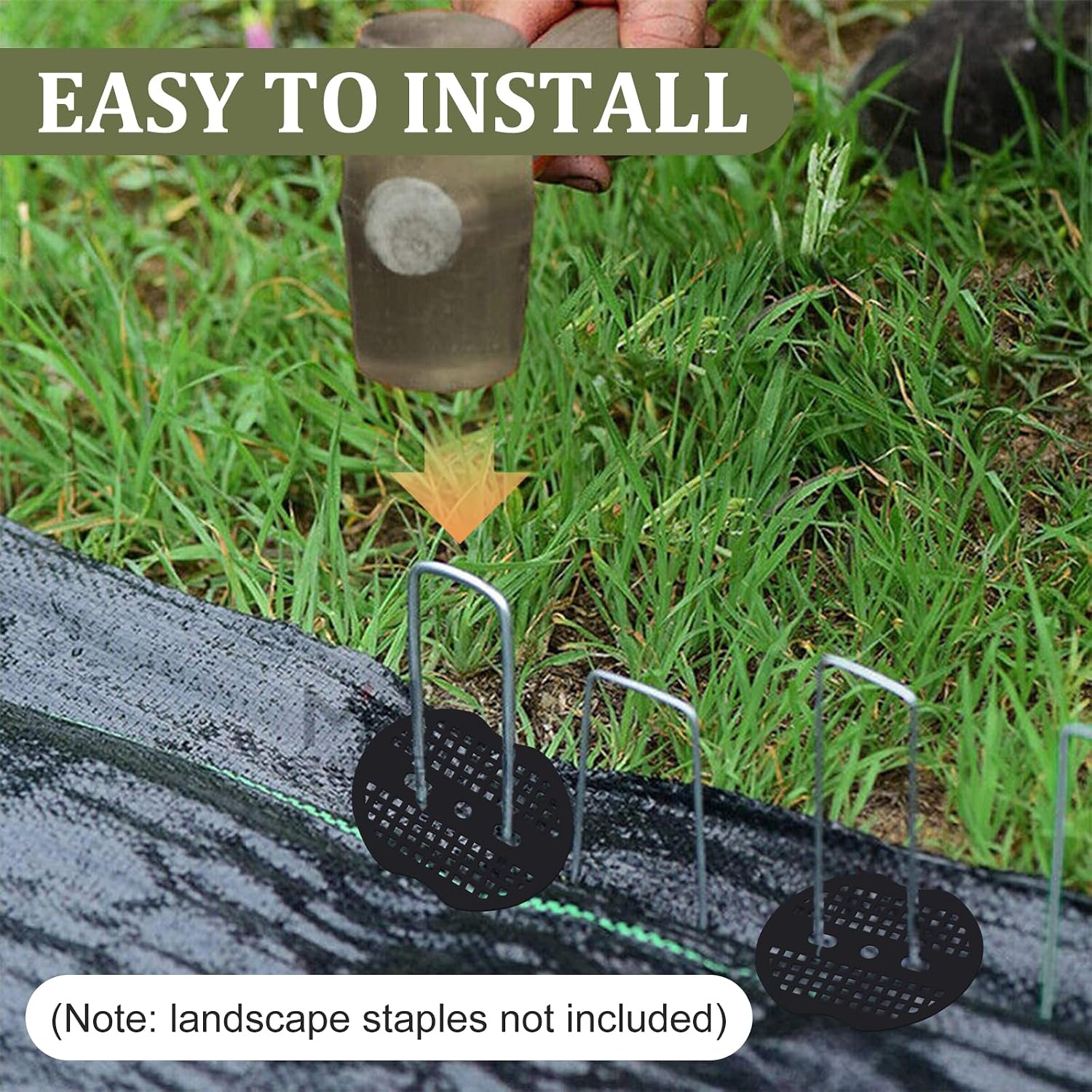 250 Pcs Landscape Staple Gasket Garden Landscape Staples Washer Pad Yard Pins Pad for Outdoor Weed Barrier Fabric Yard