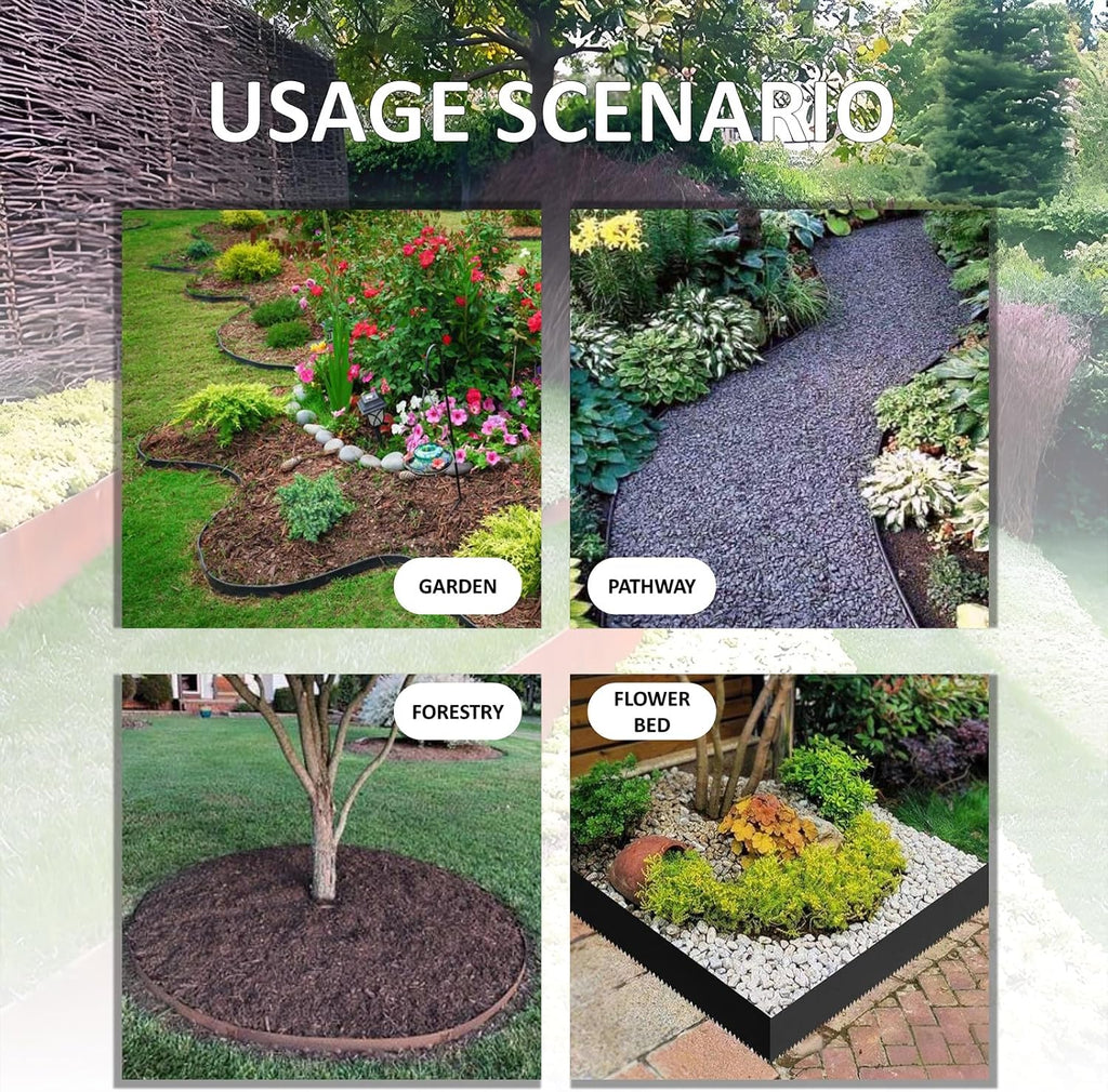 20ft. 6-Pack Galvanized Metal Edging for Landscaping - 40" L x 8" H Metal Landscape Edging with 6 Stakes, Hammer-in