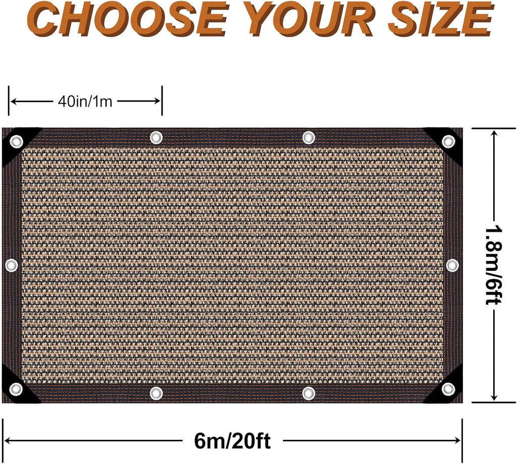 70% Sunblock Shade Cloth Shade Cloth with Grommets 6x20 Ft Garden Shade Mesh for Plant Cover Greenhouse Tomatoes Plants