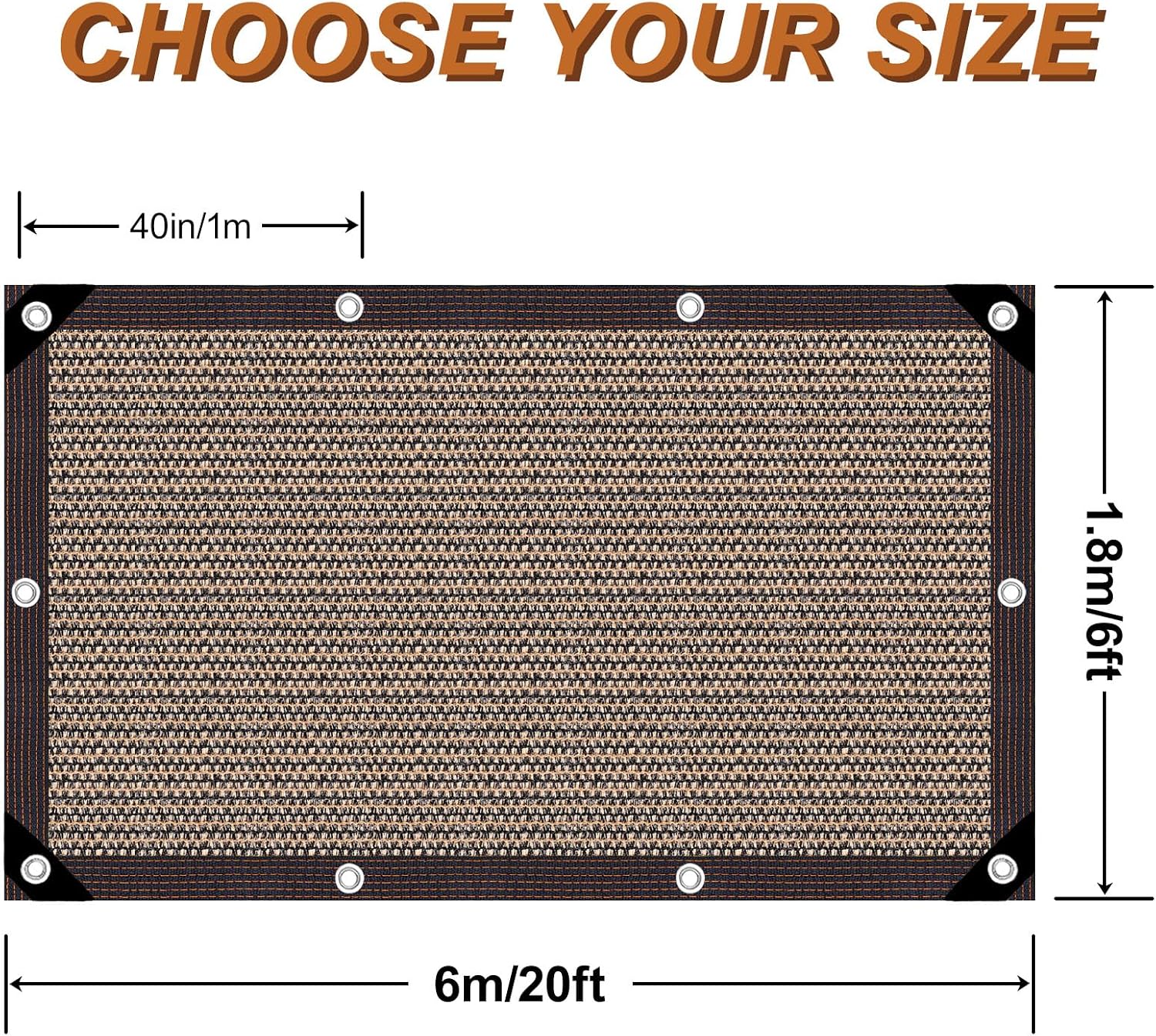 70% Sunblock Shade Cloth Shade Cloth with Grommets 6x20 Ft Garden Shade Mesh for Plant Cover Greenhouse Tomatoes Plants