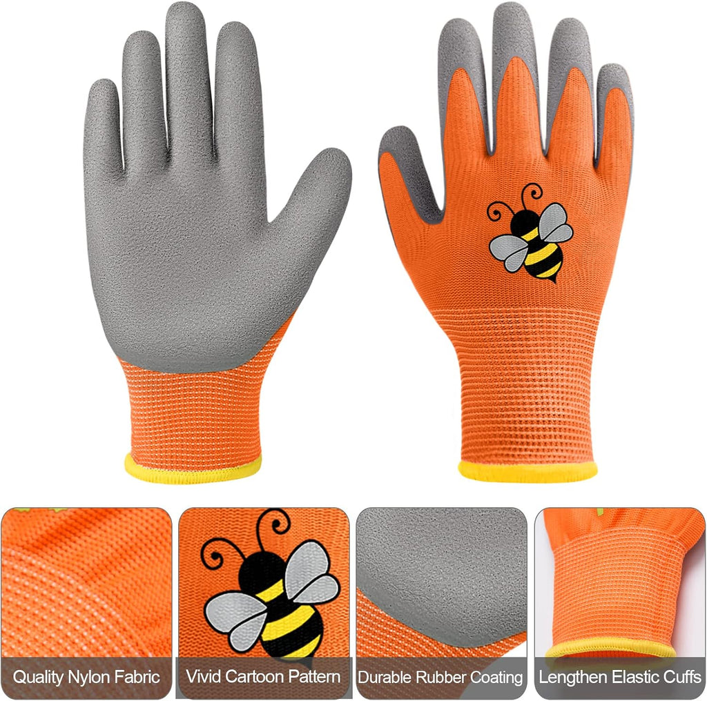 36 Pairs Kids Garden Gloves Children Work Gloves | Non Slip Rubber Coated Gardening Gloves for Kids Toddlers Youth Boys