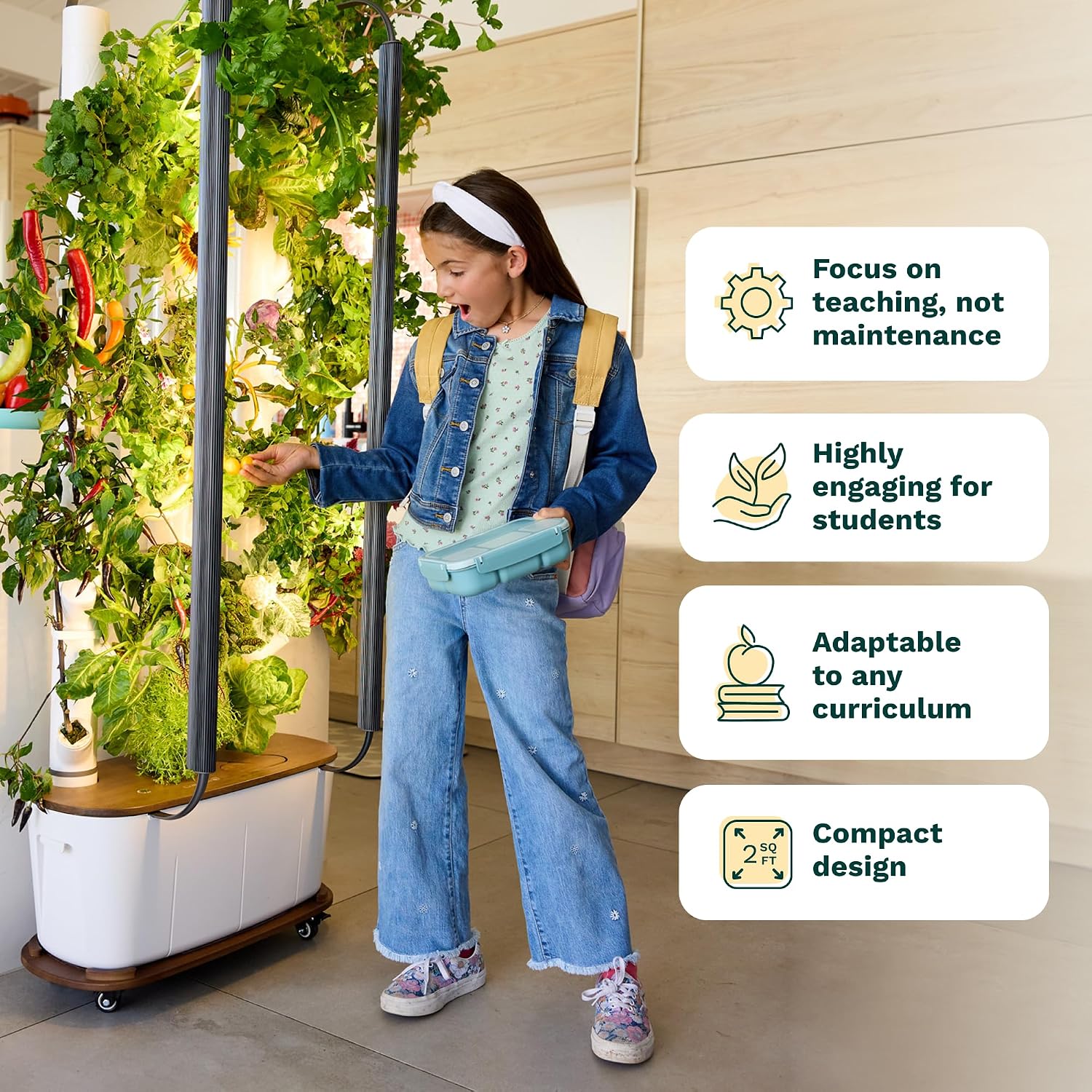 Gardyn Home 4.0 Vertical Hydroponics Growing System Bundle for Schools – Smart Garden Indoor Gardening System with LED