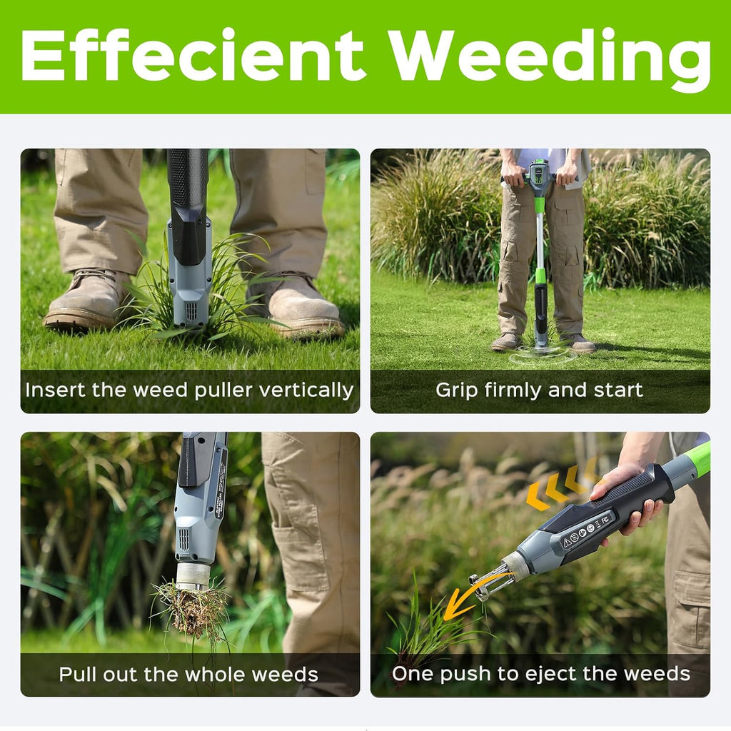 Weed Puller Tool, 21V Powerful Garden Tools Electric Weeding Tool | Gardening Tools Weeder Tool with 2.0Ah Battery and