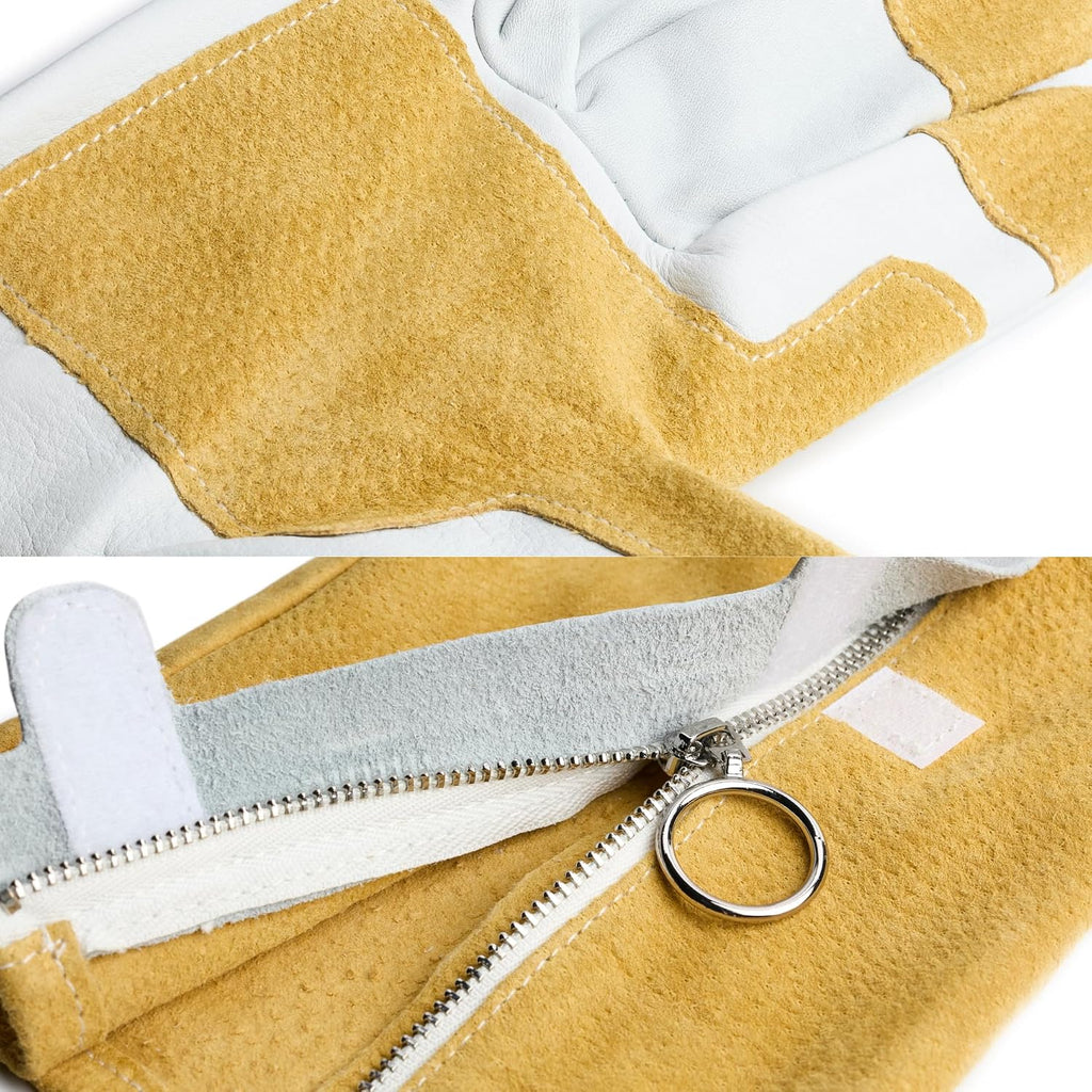 OGRE Zip-Up Rose Pruning Gloves, Long Leather Thorn Protection