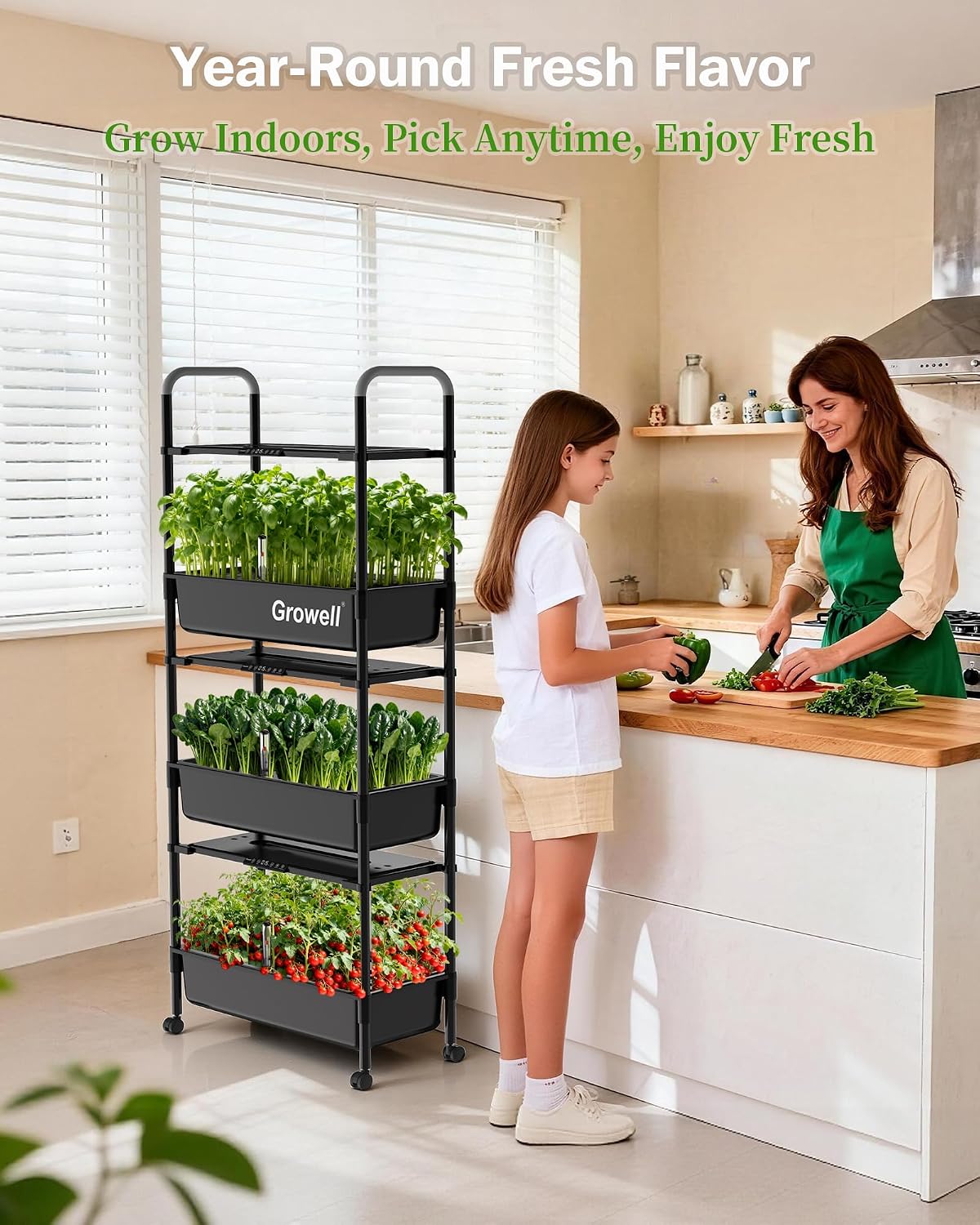 Growell Large Hydroponics Growing System Kit, 81 Pods Vertical Indoor Herb Garden Kit with LED Grow Light & Independent