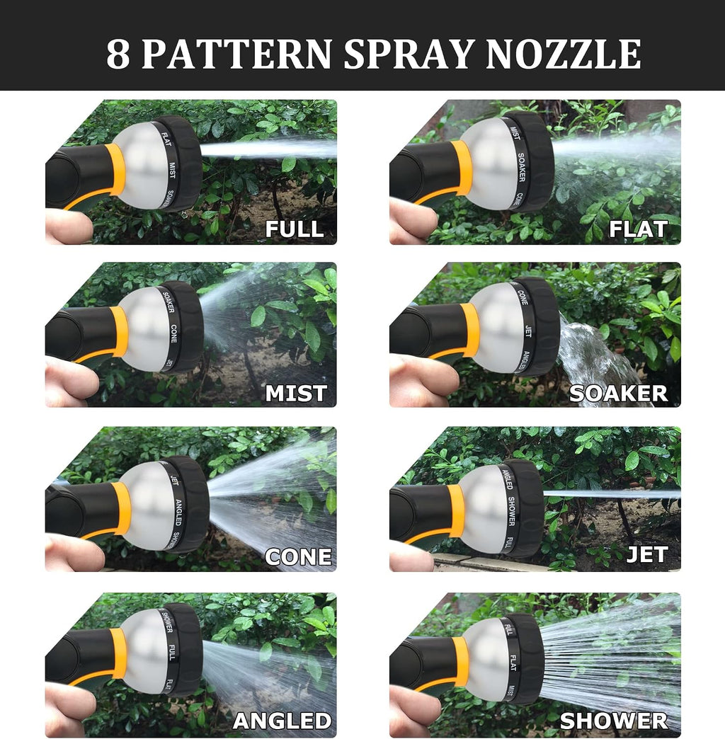 TheFitLife Flexible Metal Garden Water Hose - Upgrade Leak and Fray Resistant Design, Stainless Steel with Solid