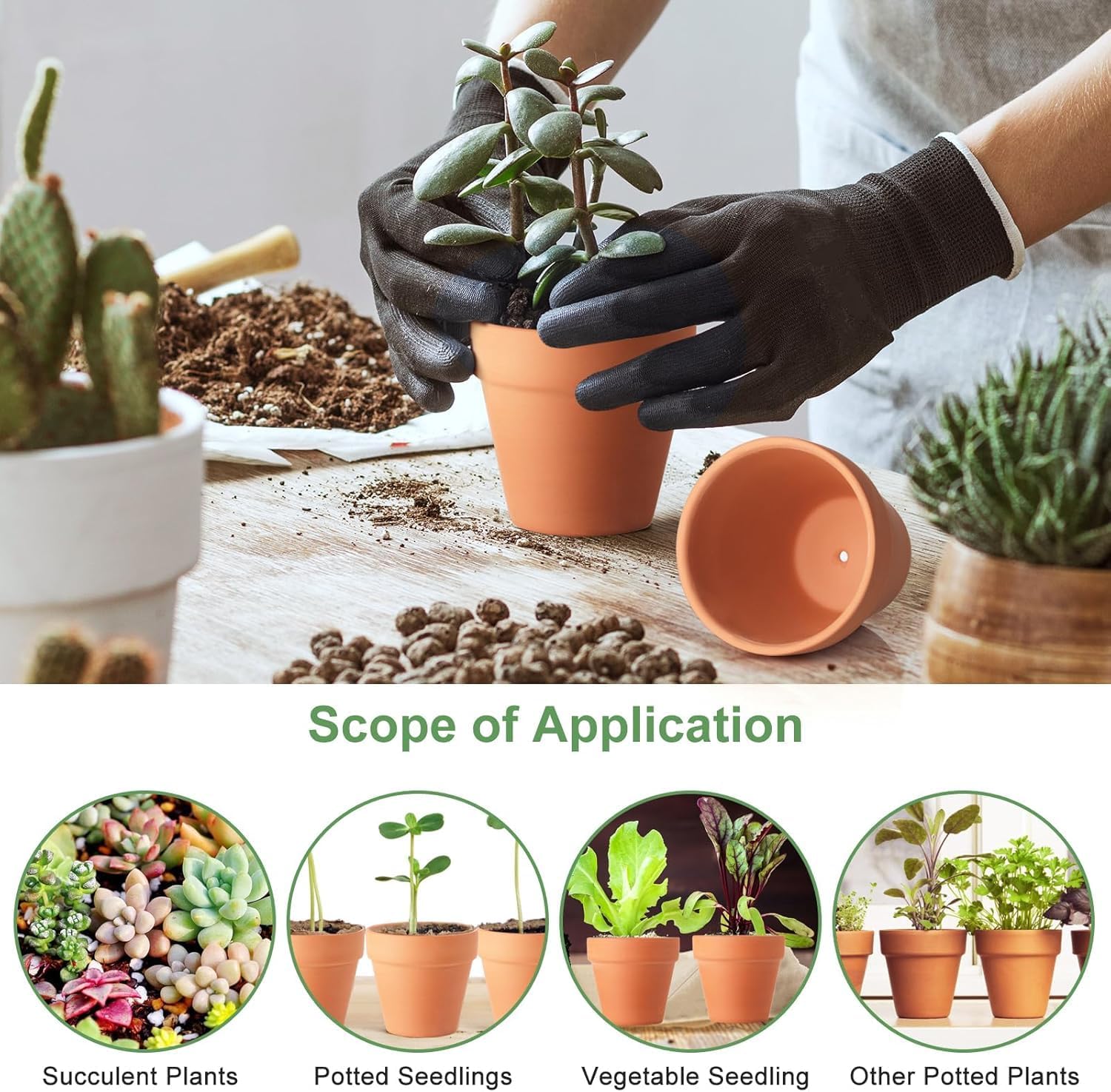 24 Pack 3 Inch Terracotta Pots, Mini Clay Pots with Drainage Holes,Cactus Flower Nursery Terra Cotta Pot for