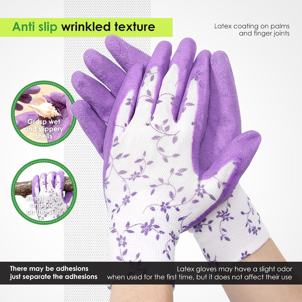 24 Pairs Gardening Gloves Bulk for Women,Thorn Proof Heavy Duty Garden Gloves, Breathable Nylon Latex Coated Yard