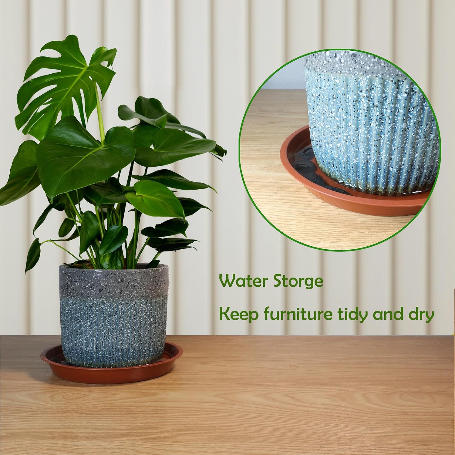 4 Pack 16 Inch Round Plant Saucers for Less 14 Inch Pot Indoors Outdoors Plant Trays for Pots Planter Saucer Plastic