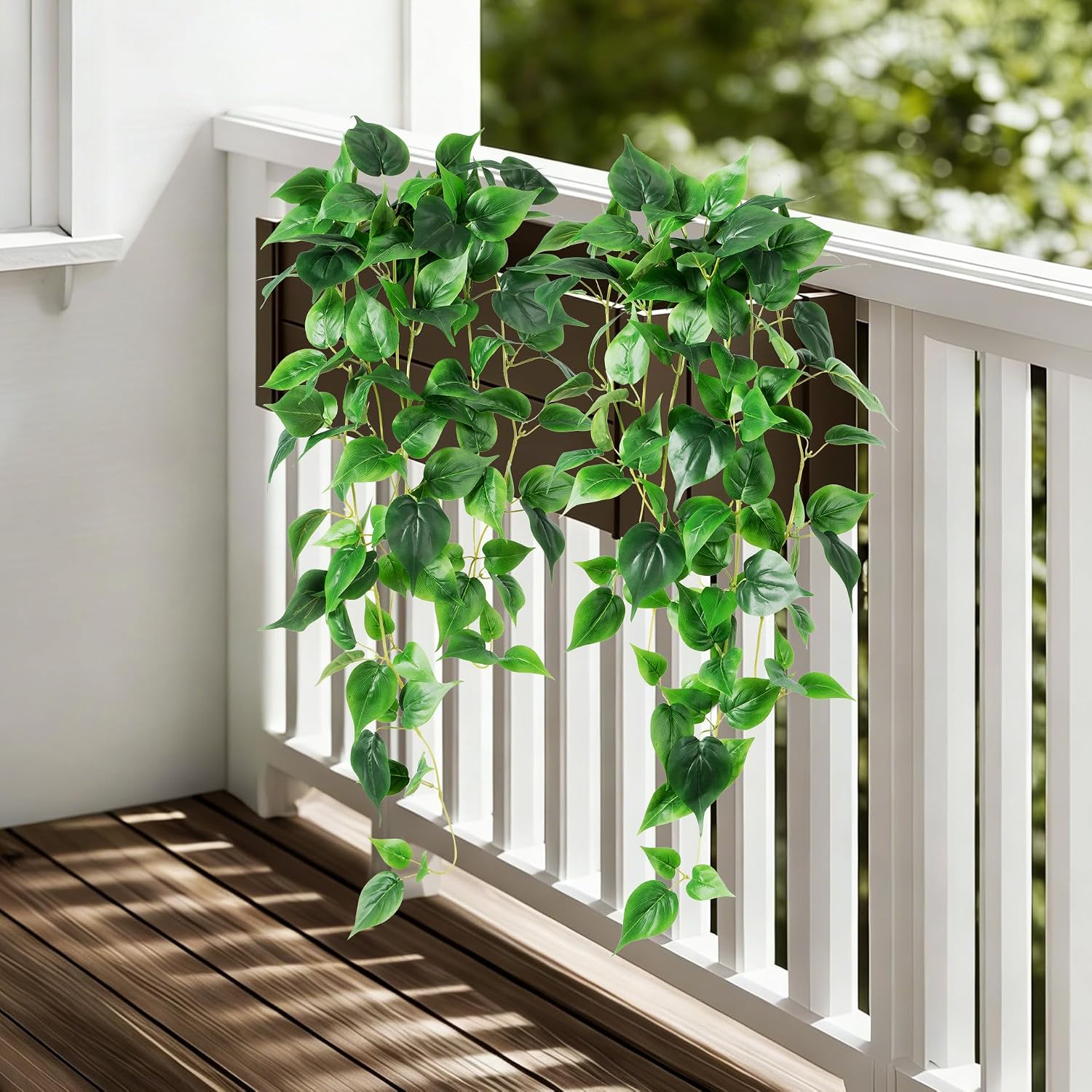 Fake Hanging Plants with Pots - Realistic Artificial Plant for Indoor Outdoor, 33In Silk Fake Potted Plants, 2PC Faux