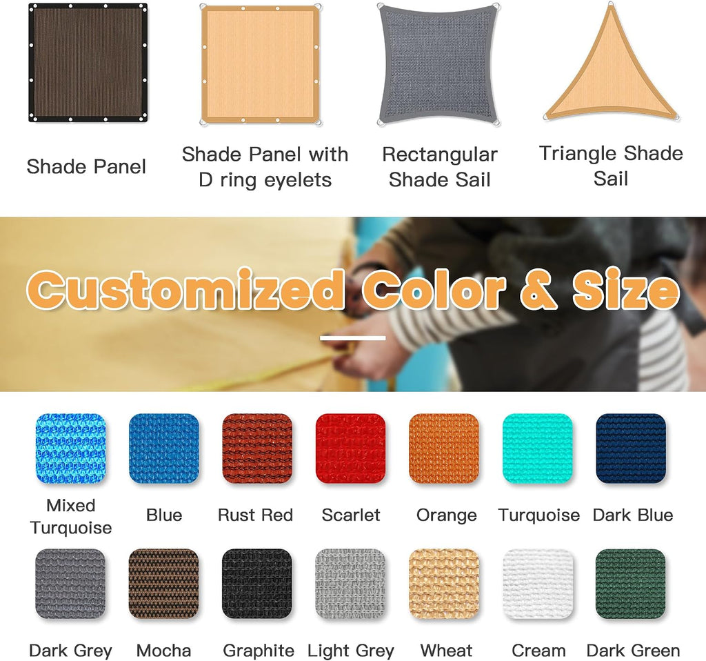 VICLLAX Shade Fabric Sun Shade Cloth Privacy Screen with Grommets for Patio Garden Pergola Cover Canopy 6x10 FT, Mocha