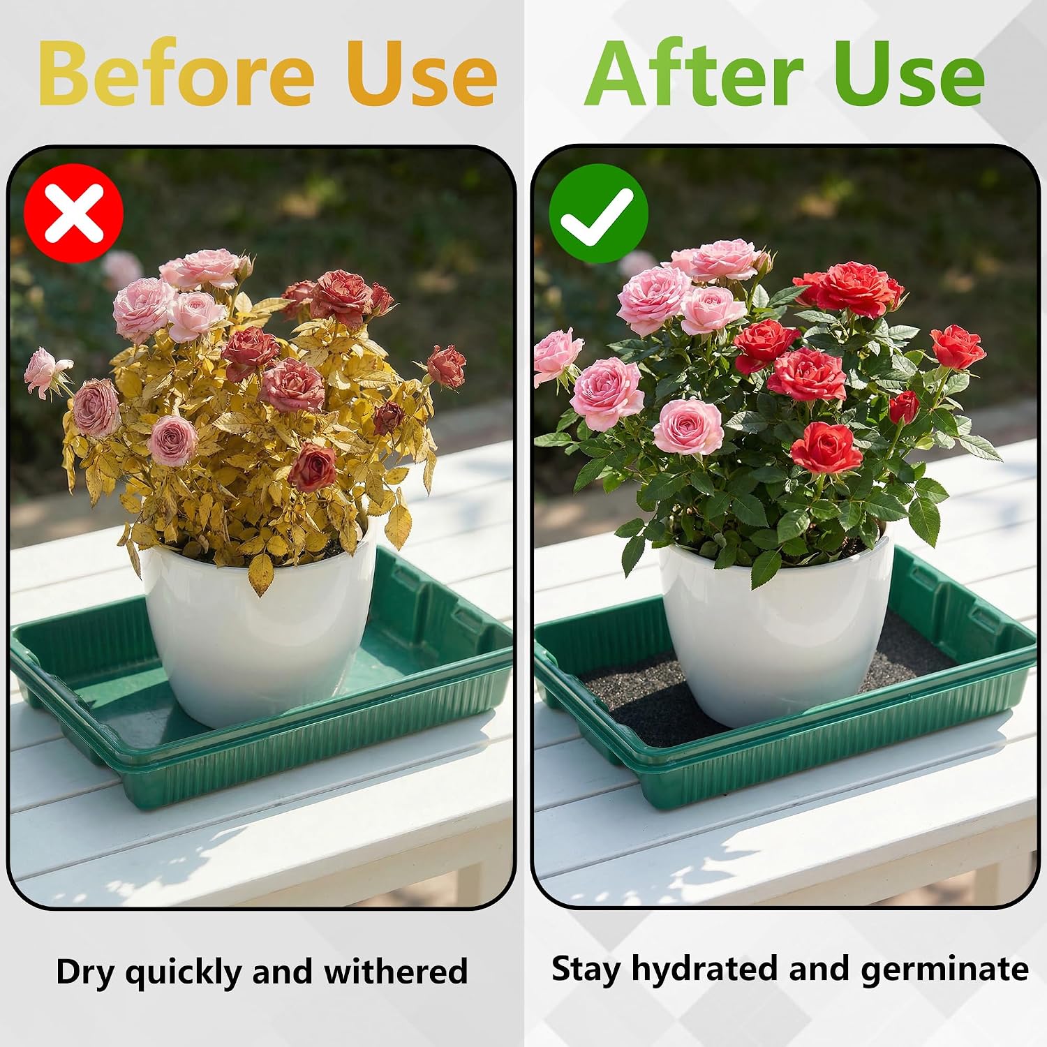 Adnee 145 x 35 Inch Automatic Plant Watering Mat-3mm Thick Self Watering Capillary Mat-Felt Plant Water Wicking Mat for