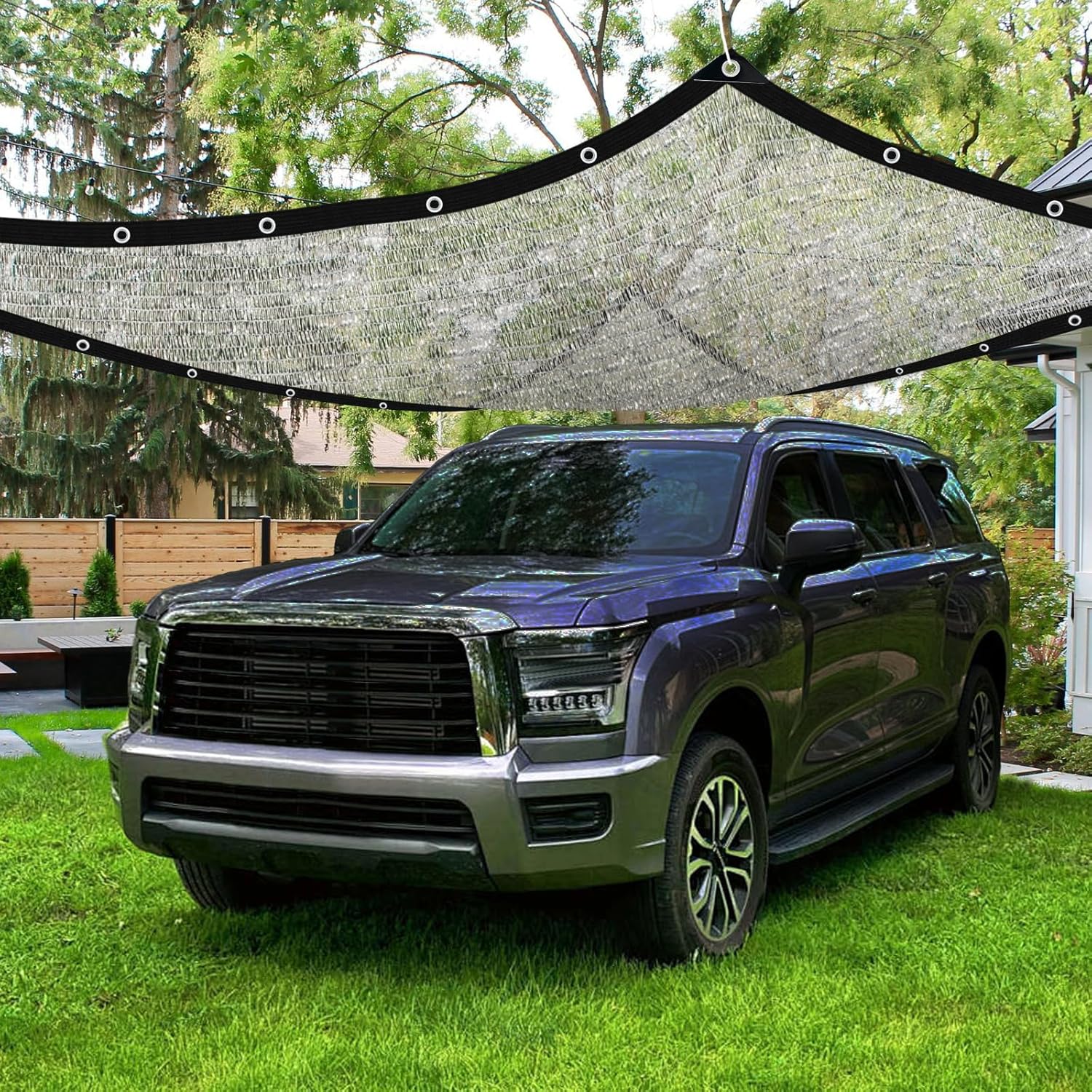 Shade Cloth-80% Aluminum Sunblock Neting,Durable Mesh Tarp with Grommets,Shade Cloth for Garden,Car, Outdoor