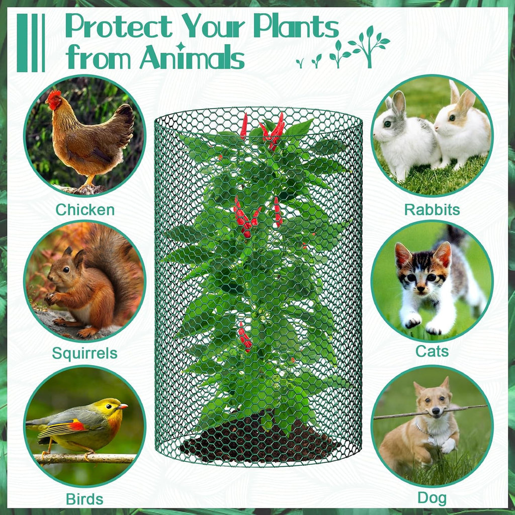 32.8ftx24In Plant Protectors from Animals,Plant Cages for Outdoor Plants | Wire Plant Protector Cage,Wire Plant