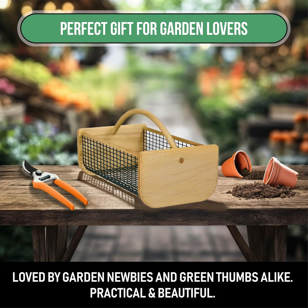 Garden Hod Harvest Basket - Durable Wooden Gardening Supply for Flowers, Vegetables, and Fruits - Handcrafted in Maine