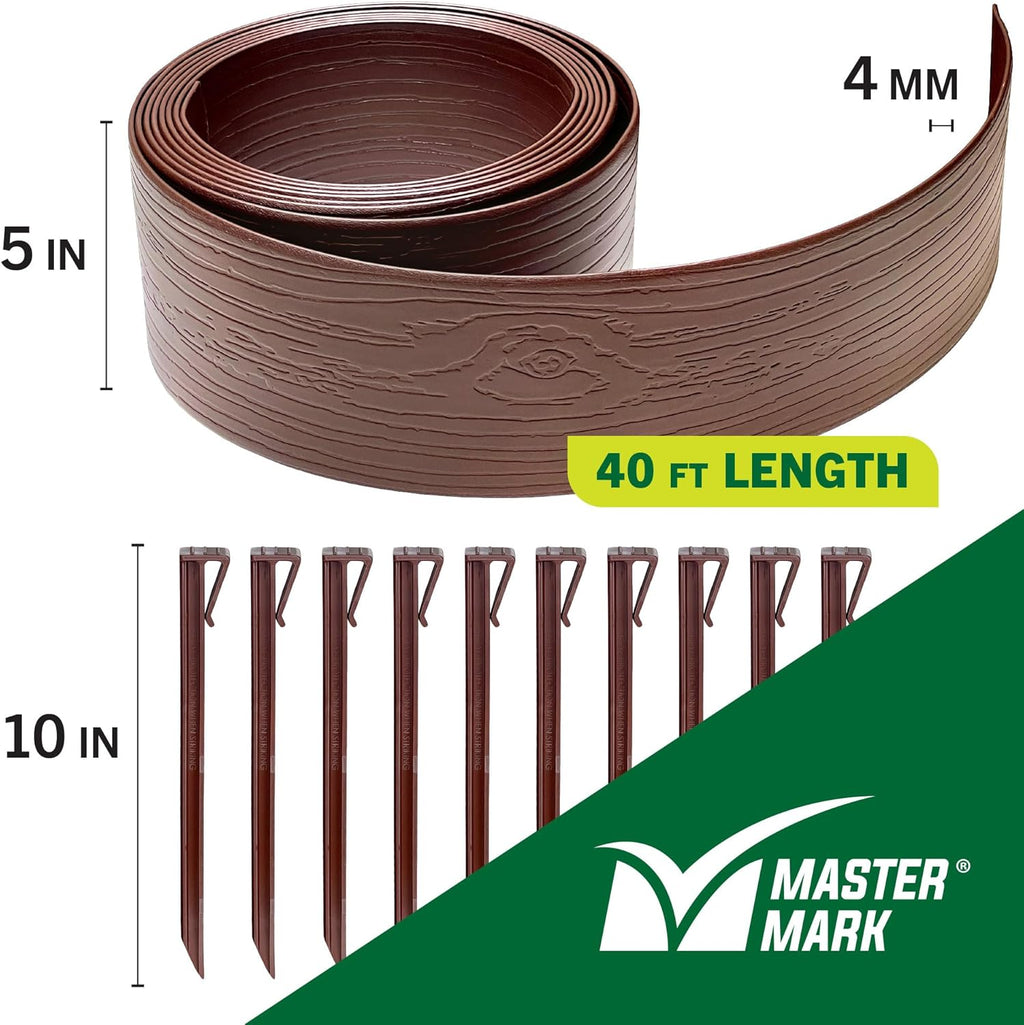 MASTER MARK Terrace Board, Landscape Coiled Edging, Grass Barrier, Bender Board, Flower Bed, Vegetable Garden Borders 5