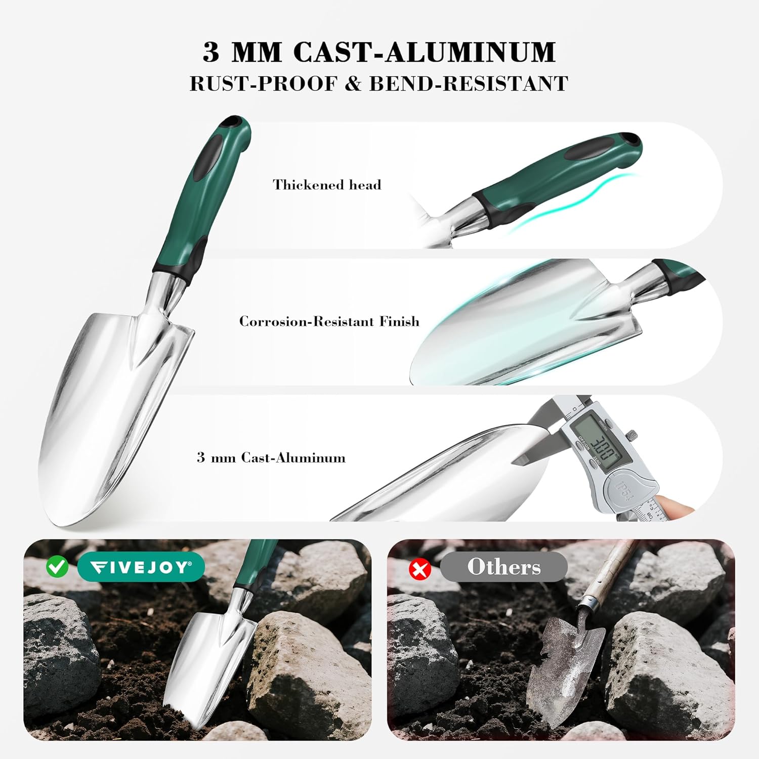 Garden Tool Set, Gardening Gifts for Women, Men, Mom, Dad, 11-Piece Heavy-Duty Aluminum Hand Tools Set with Tote Bag