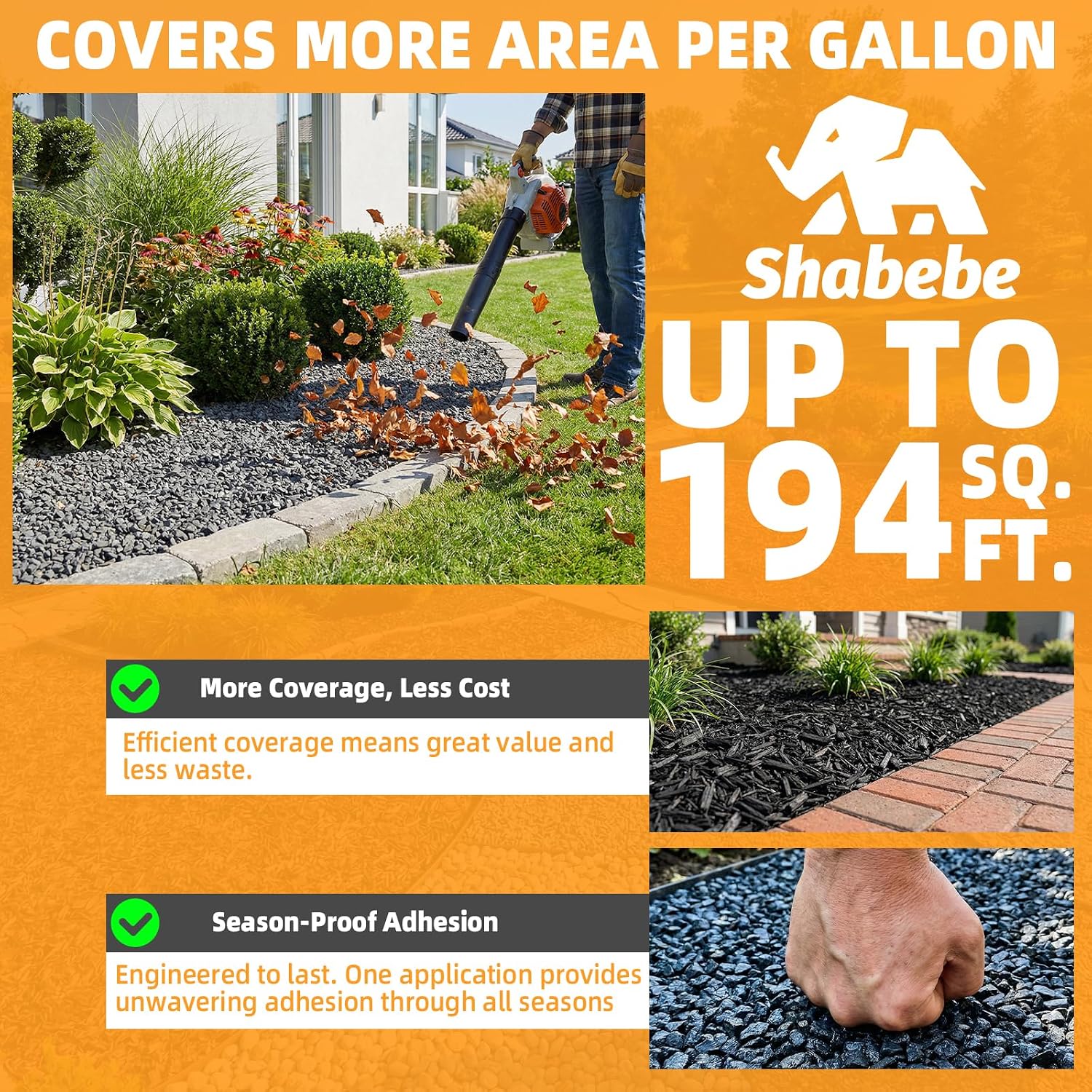 Rock Glue for Landscaping 1 Gallon, Ready-to-Use Gravel Binder for Pea Gravel & Small Stones, Fast-Drying Landscape