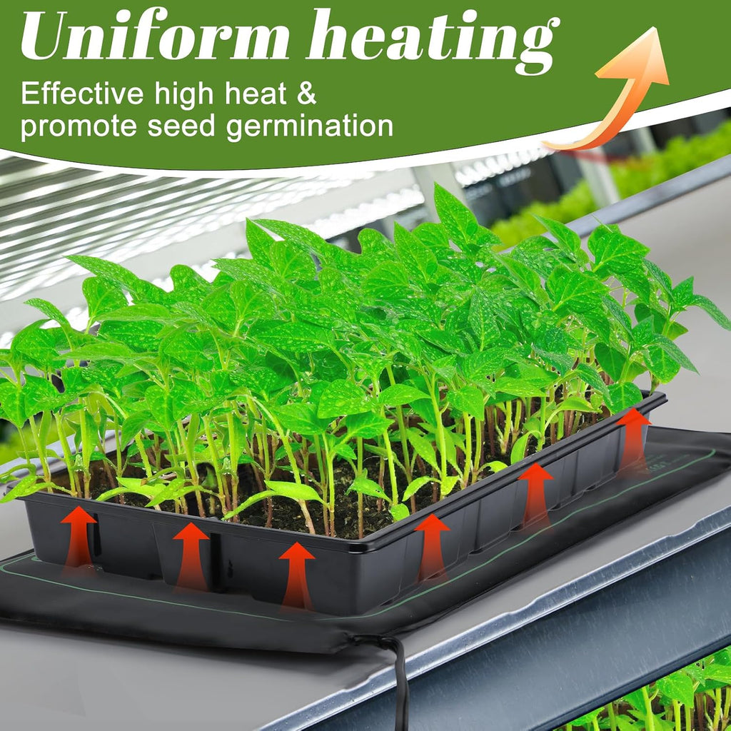 4 PCS Durable Seedling Heat Mat for Plants - 10'' x 20.5'' Bulk Seed Starting Heating Mat for Indoor Grarden