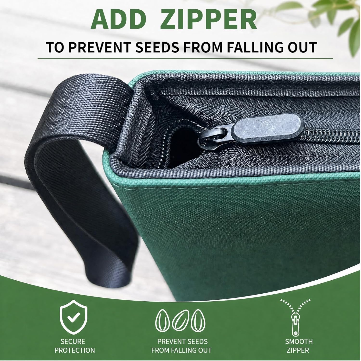 Zippered Seed Storage Organizer Binder with Handle