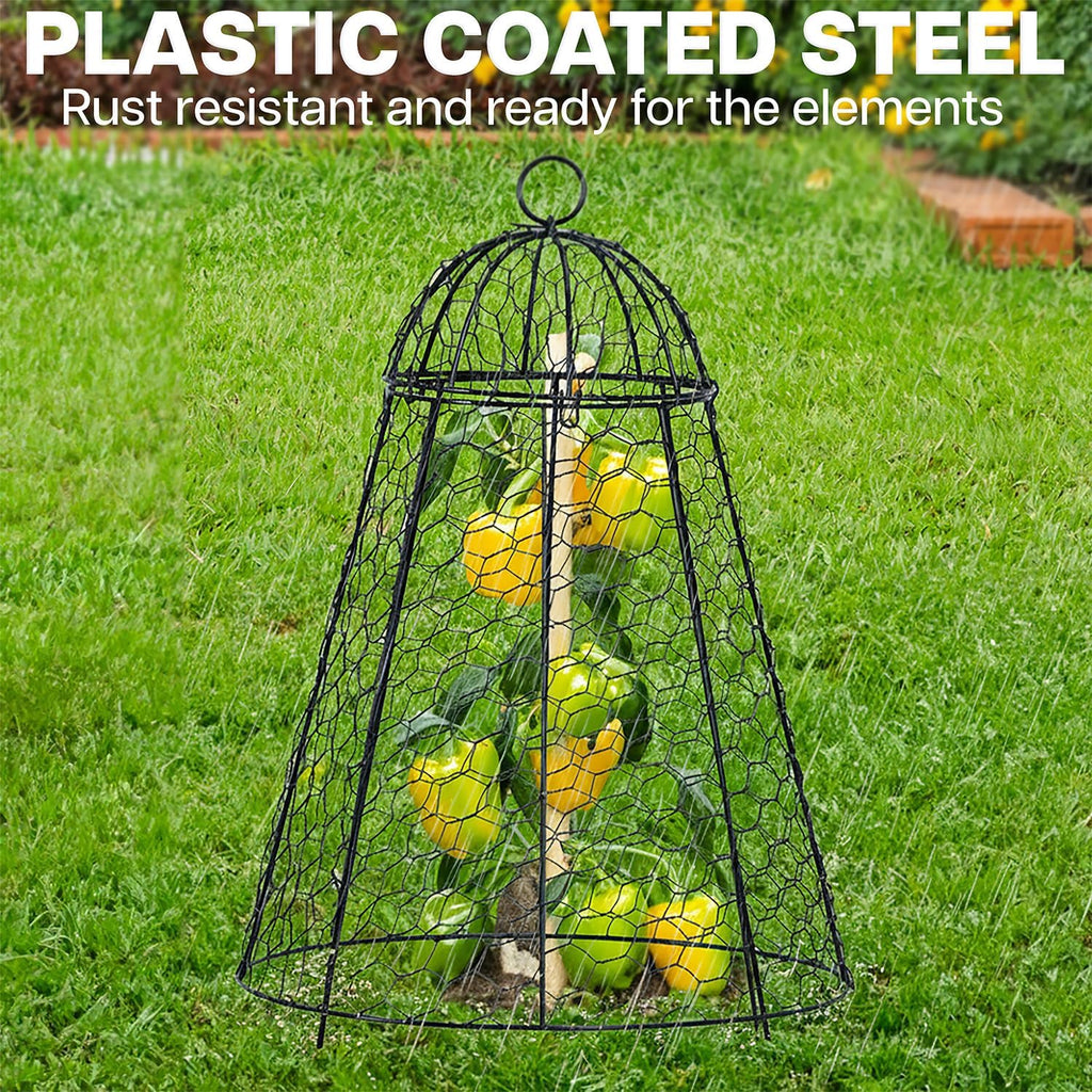 Chicken Wire Garden Cloche Set, Protective Plant Cover for Flowers and Produce with Removable Top, Protection from