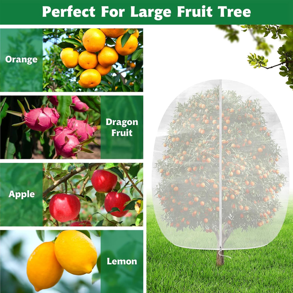 Evoio Bird Netting for Garden Plant Fruit Tree Protection Large Blueberry Bushes Netting Covers Bags with Zipper, 4 x 5