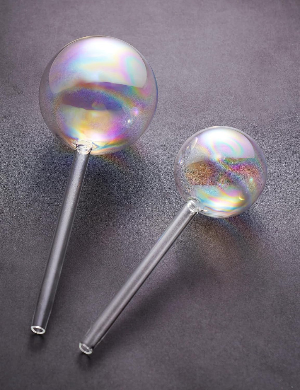 Tomorotec Glass Plant Watering Globes, Self Watering Spikes 2 Large+2 Small | Handcrafted Automatic Irrigation Spikes