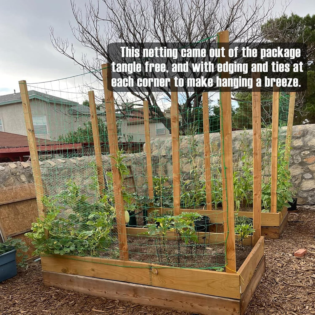 Trellis Netting, Heavy-Duty Garden Grow Netting for Climbing Plants, Outdoor Indoor Net for Cucumber, Tomatoes, Beans