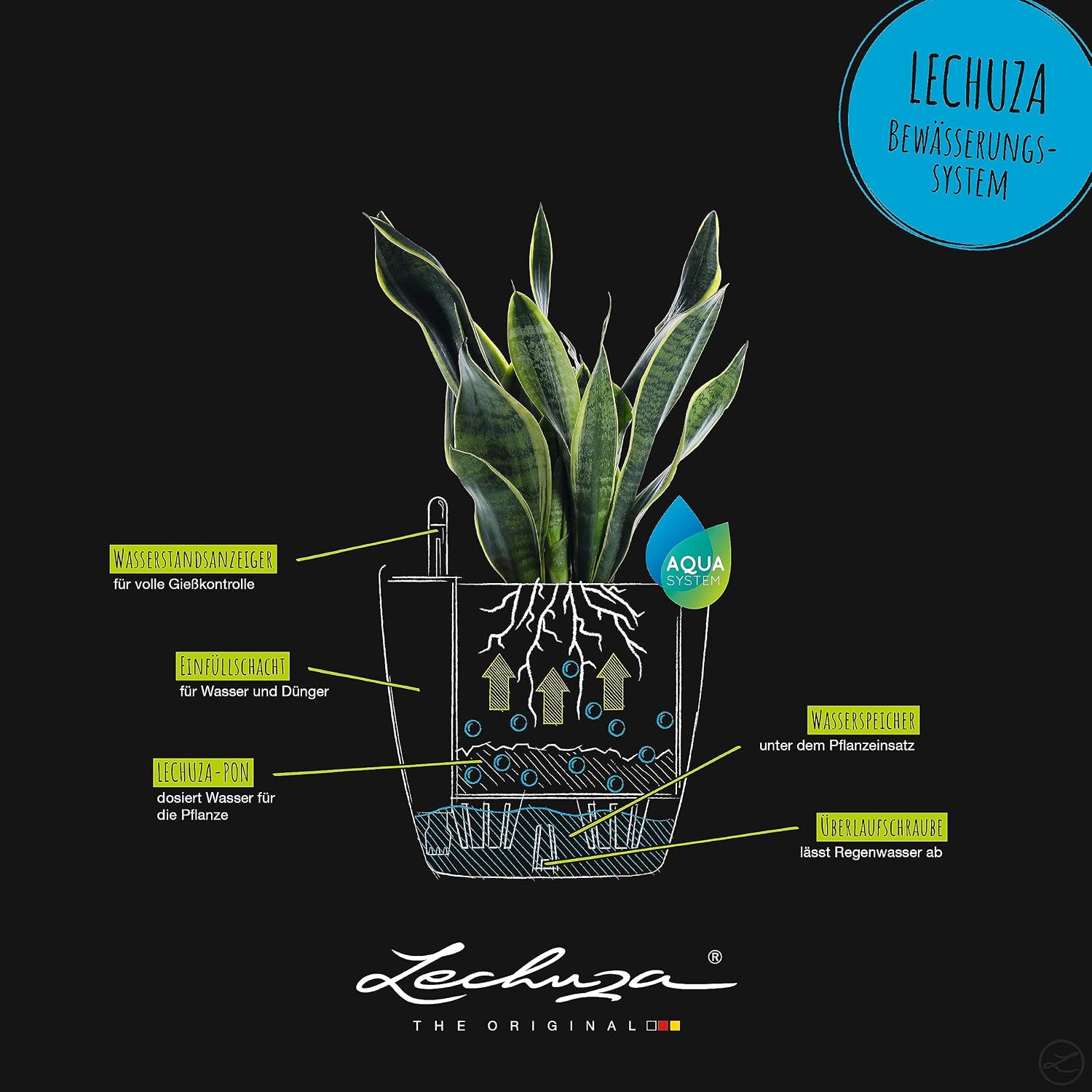 Lechuza Classico Color 28 White, Self-Watering Round Planter, D11 H10.2 in