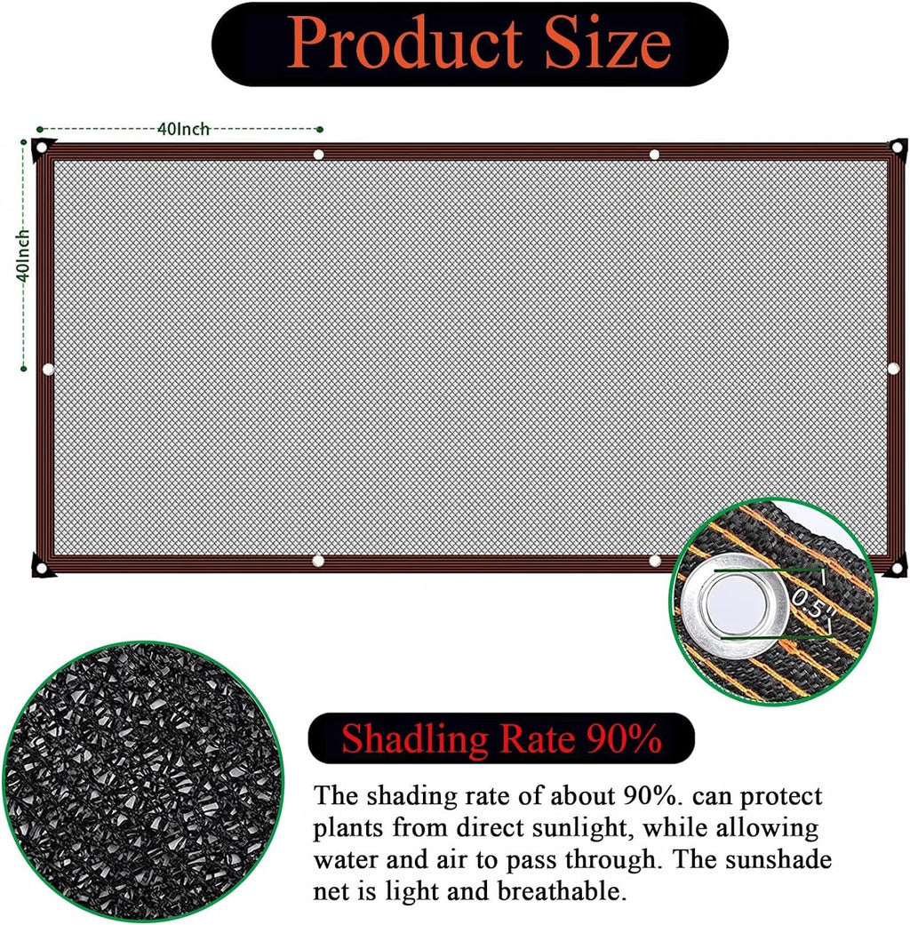 Shade Cloth,Outdoor Sun Shade with Grommets,Garden Shade Netting for Plants Heat Protection Greenhouse Patio Dog Kennel