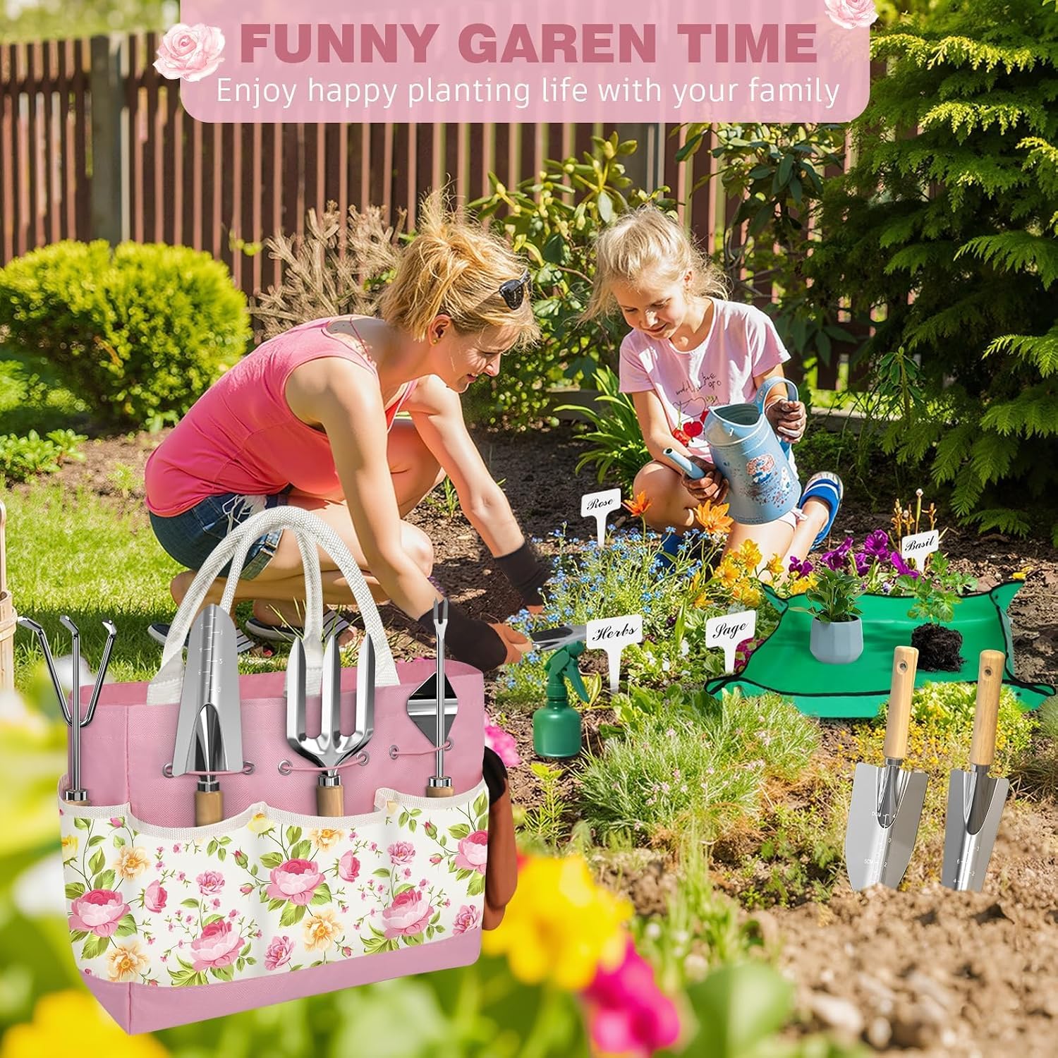 22PCS Garden Tools Set for Women,Birthday Gifts for Mom Wife Grandma,Heavy Duty Hand Tool Kit Gardening Supplies