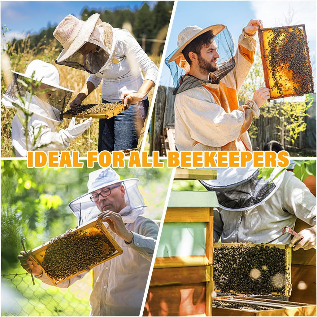 POLLIBEE 10 Pack Beehive Frames with Wax Dipped Plastic Foundations, Deep Brood Box Bee Frames 9-1/8 Inch for