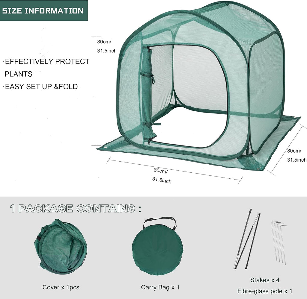 UV-Resistant Durable Pop Up Plant Covers & Garden Mesh Netting - Protective Bird Netting for Tomato & Crop Protection