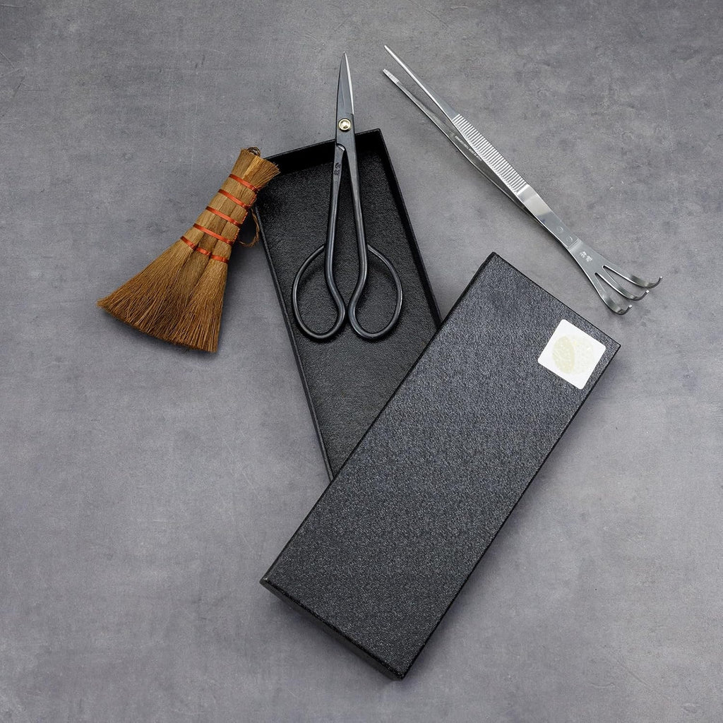 Hanafubuki Wazakura Japanese Bonsai Garden Tool Starter Kit, Made in Japan, Satsuki Scissors, Stainless Tweezers with