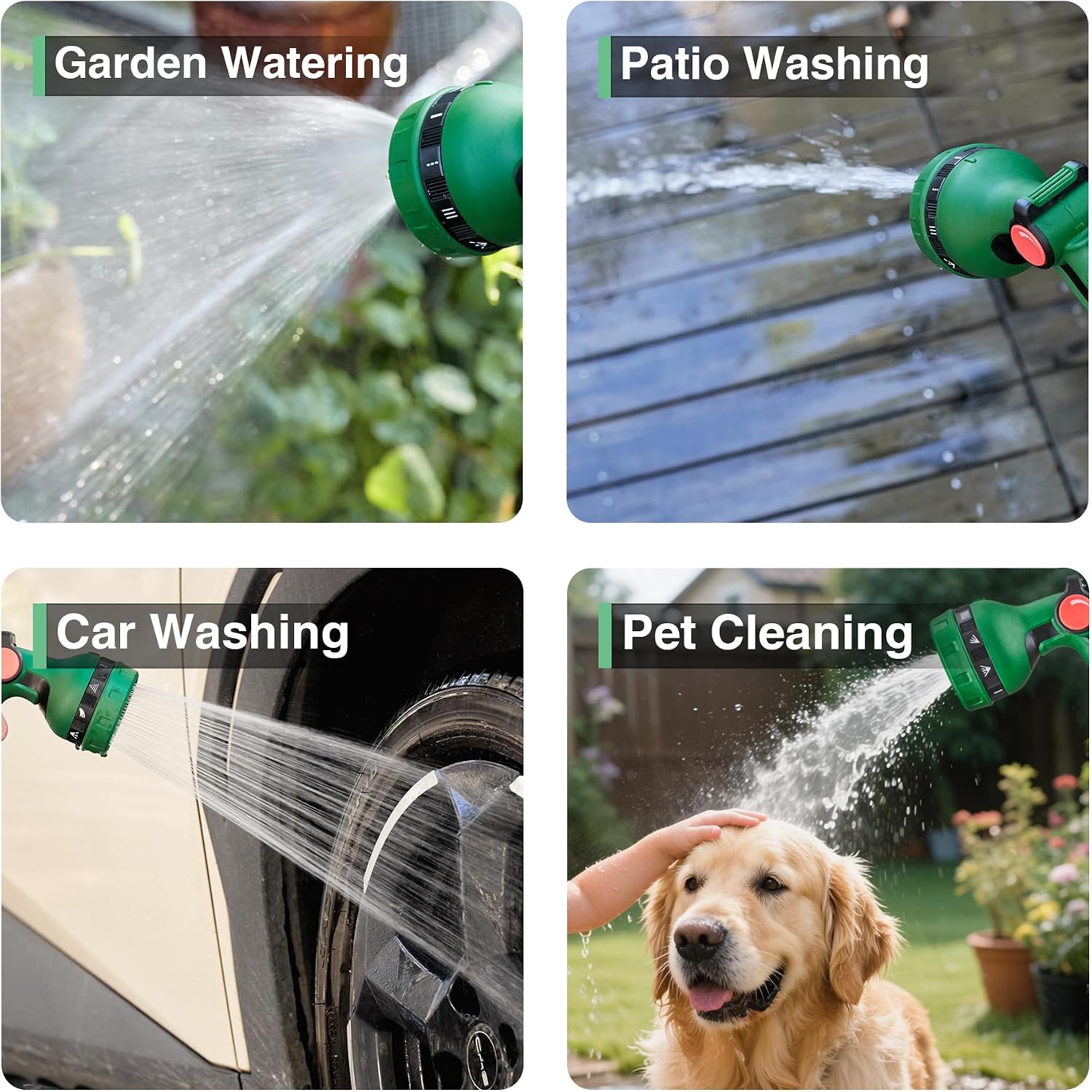 1/2" x 50FT Retractable Garden Hose Reel，With 10 Patterns Spray Nozzle，Portable Heavy Duty Garden Hose Holder for
